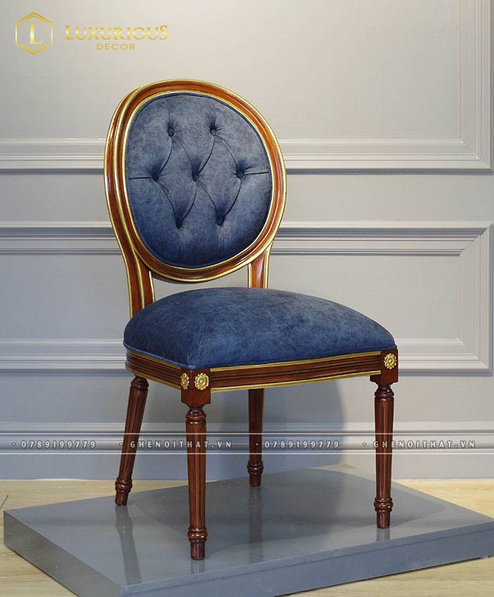 Mẫu ghế Louis XVI bọc nỉ cao cấp