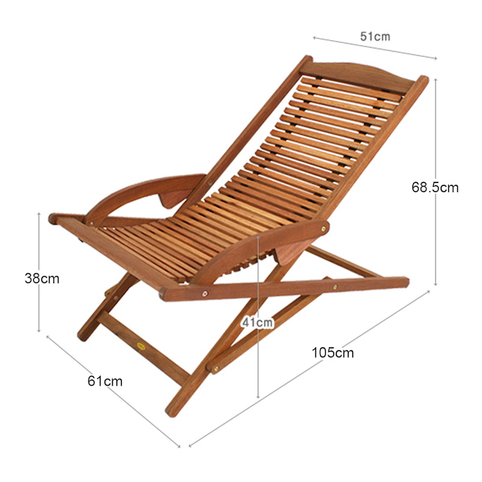 Kích thước ghế xếp gỗ thư giãn 